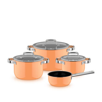 Zestaw garnków 7 el. Fusiontec Mineral Pro Papaya Orange